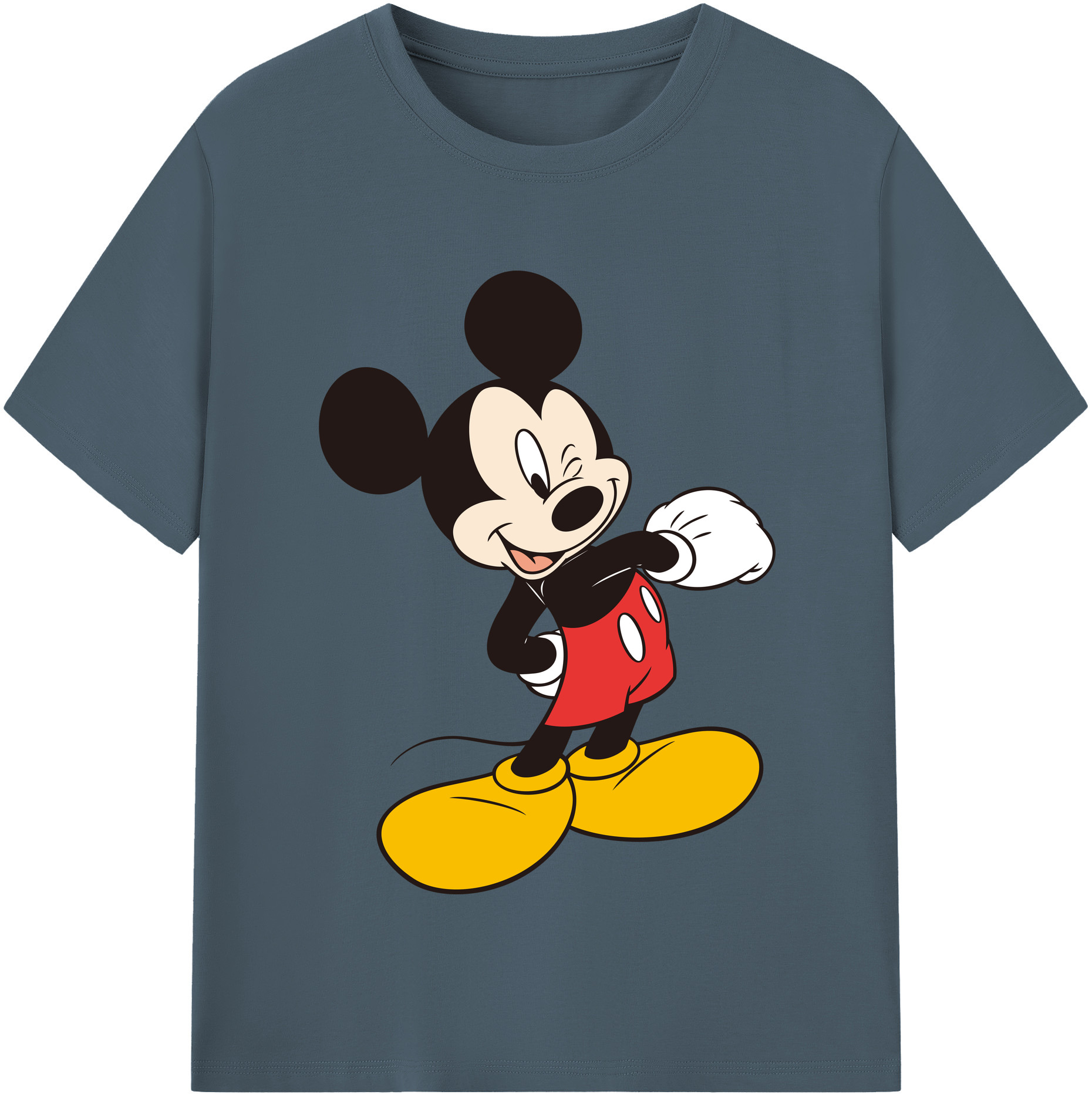 （画像用） ミッキーマウス Mickey Mouse 綿100％半袖Tシャツ（フロントプリント）